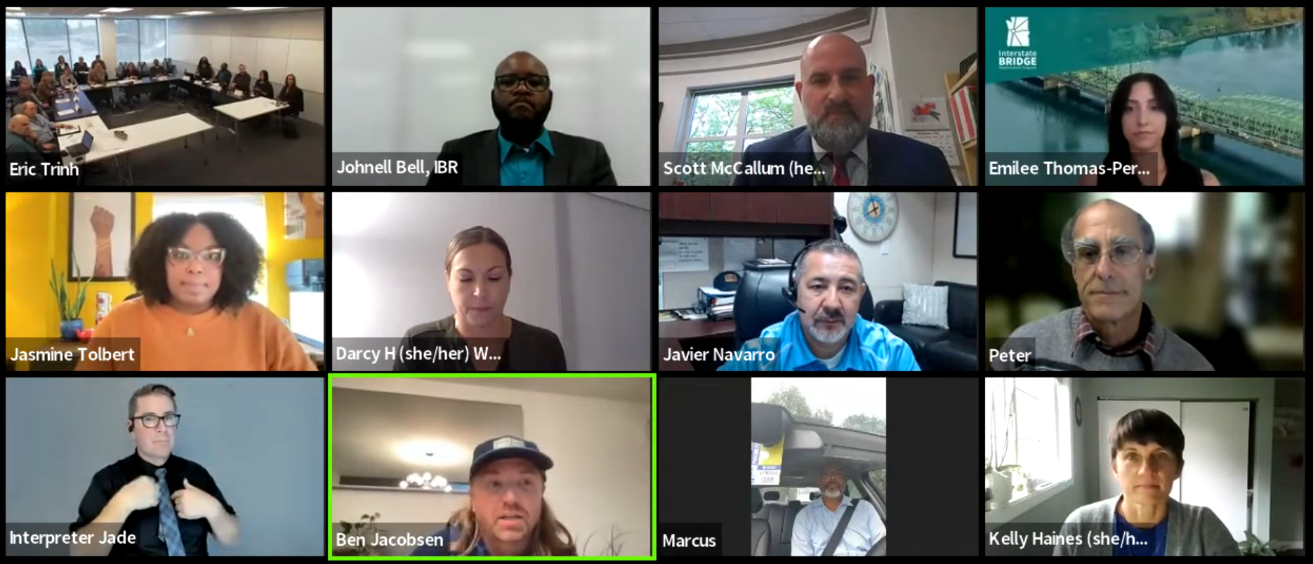 Zoom video capture of attendees in first hybrid meeting