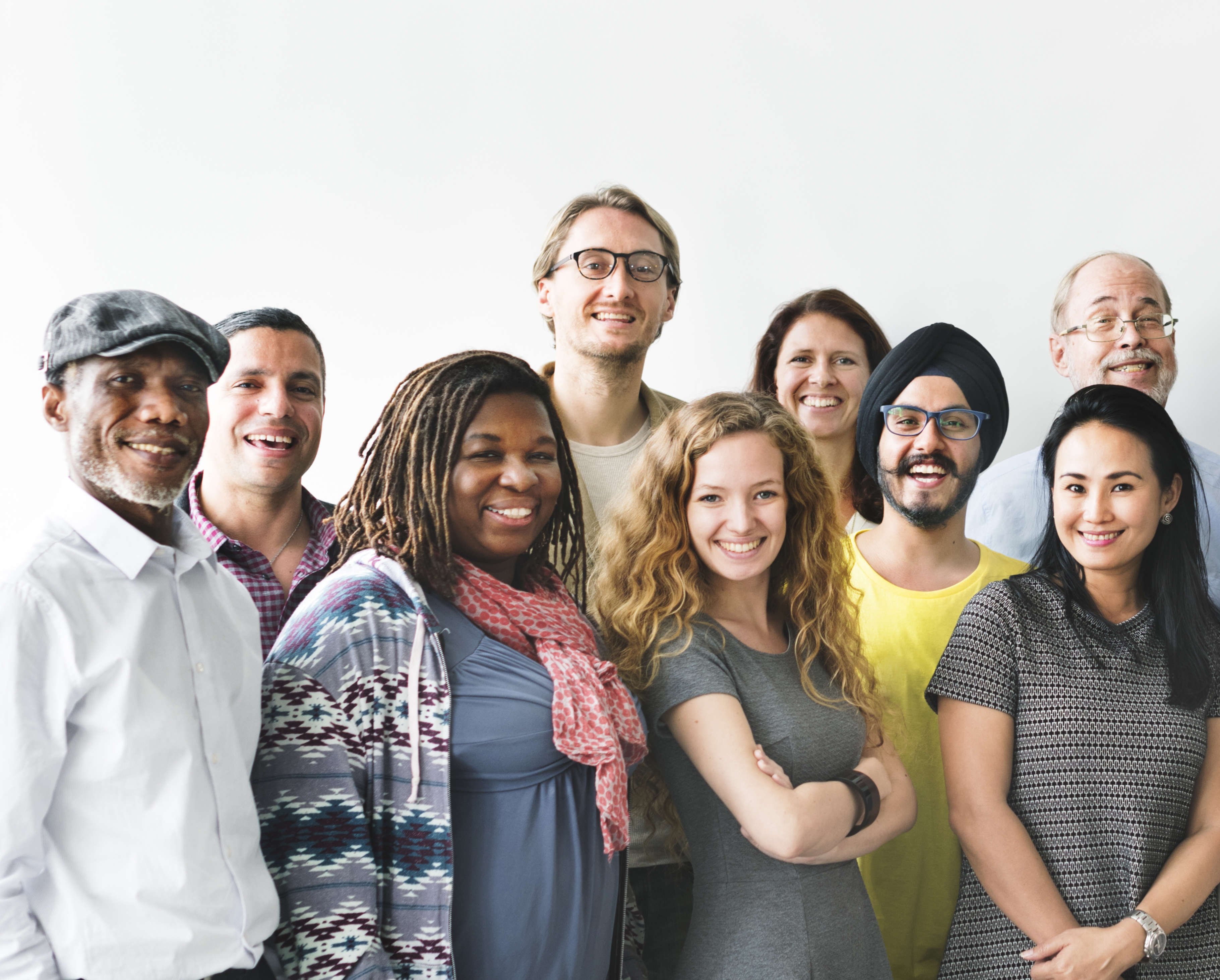 Group of diverse people smiling