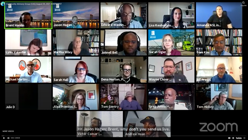 Screen shot of Zoom meeting with participants